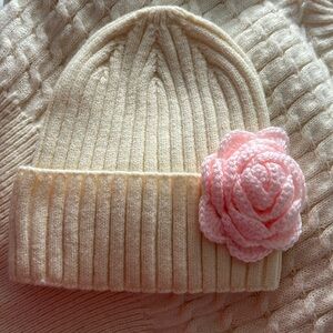 Pink hand made rose women hats ✨Ivory color✨